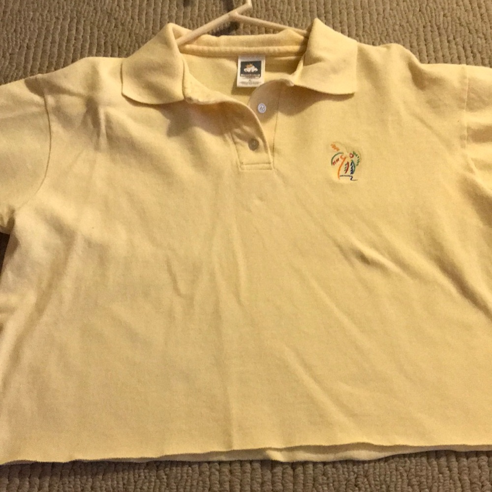trendy yellow collared shirt